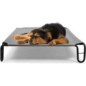 Elevated Dog Bed, 35 x 28 x 8 inches (Small, Grey)