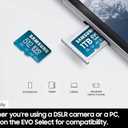 Samsung EVO Select microSDMemory Card + Adapter, 512GB microSDXC, Up-to 160 MB/s, 4K UHD, UHS-I, C10, U3, V30, A2, for Mobile Phone, Smartphones, Nintendo-Switch, and Tablets (MB-ME512SA/AM)