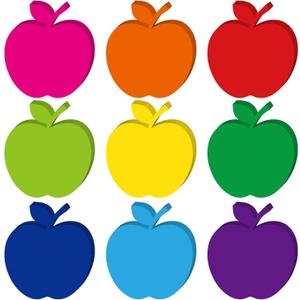 Geyee 108 Pcs Apple Cutouts Paper Apples Classroom Bulletin Board Cut Outs Assorted Cut Outs Apples Die Cuts for Teachers DIY Projects Craft School Party Decor(Colorful,3.5 Inch)