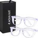 Aqulius 2 Pack Stylish Safety Glasses Goggles, Scratch Resistant, Safety Glasses for Women, Blue Light, Glasses for Nurses
