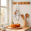 Fall Pumpkin Kitchen Dish Tea Towels, Farmhouse Fall Autumn Floral Pumpkin Harvest Decorative Hand Towels for Bathroom Kitchen, Autumn Bathroom Decor, 16x24 Inch