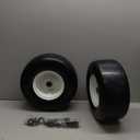 13x6.50-6 Flat Free Lawn Mower Tire and Wheel, Solid Smooth Zero Turn Mower Front Tire Assembly, with 3/4" & 5/8" Bearing, 4"-6.5" Centered Hub, Compatible with Lawnmower Garden Tractor, 2 Pack