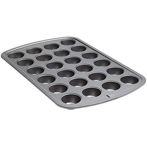 GoodCook Bradshaw Mini Muffin Pan 24 Cup, Classic, Round, Gray