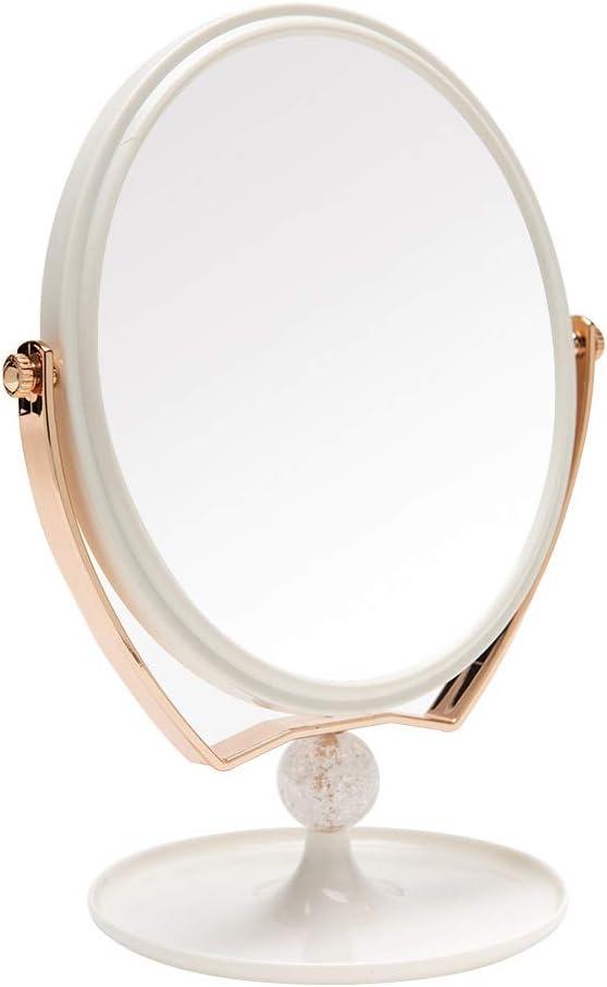 YEAKE Magnifying Makeup Vanity Mirror,ABS Plastic Double Sided 3X Magnification 360Swivel Beauty Make Up Mirror Cosmetic Table Desk Mirror 8" Oval