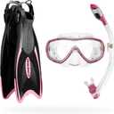 Cressi Adult Light Weight Premium Travel Snorkel Set - Mask & Fins Made in Italy - Palau Set: by Cressi, Quality Since 1946