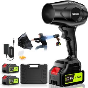 Powerful Cordless Leaf Blower, 21V Electric Handheld Blower with 2 Battery & Charger, 980,000 RPM Variable Speed, Lightweight for Yard Lawn Debris, Leaves, Grass Clippings Cleanup