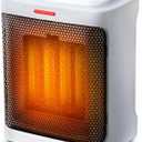 Pro Breeze 1500W Portable Electric Ceramic Heater for Indoor Use, Adjustable Thermostat, Small Space Heater for Home, Bedroom, Office, Garage  White