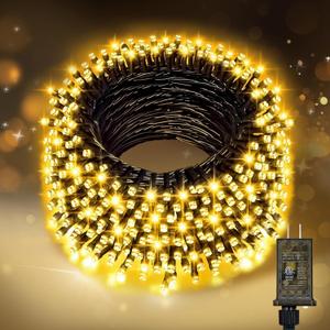 Nisocy 33FT LED String Lights Outdoor Waterproof  Warm White Fairy Lights with Plug, Connectable Christmas Tree Lights for Patio, Garden, Bedroom, Wedding, Party, Decor
