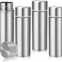 4 Pack Mini Water Bottles, 4.4 Oz Insulated Stainless Steel Bottle, Slim Purse Water Bottles, Leak Proof Flask Keeps Drink Cold and Hot for Purse Women Lunch Bag Coffee (Silver)
