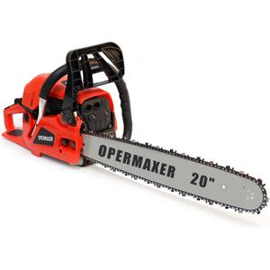 58CC 20 Inch 2-Cycle Gas Chainsaw, 12500r/min 3.8 HP Gas Power Chainsaws Handheld Cordless Chain Saw, Protective Design for Forest, Garden and Farm Tree Wood Cutting Use