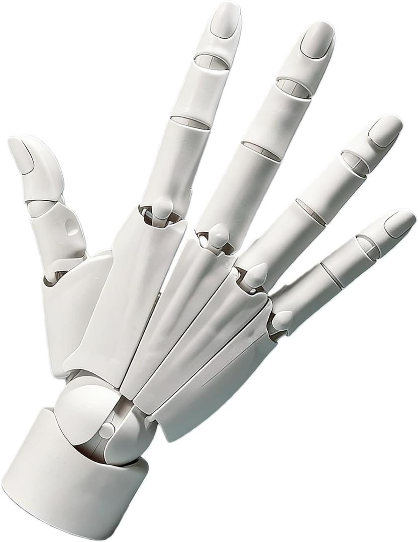 Hand Model, Adjustable Hand Model for Drawing, Lively Manikin Figure Hand Model for Desk Decoration, Sketching, Drawing, Painting (Right Hand-White)