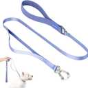 Nylon Dog Leash Heavy Duty Lightweight w/Traffic Handle and Elastic Two Handles, Easy Hook Carabiner Clip Lock Durable Dog Training Leash Walking Lead for Small Medium Dogs (Armor Blue, S)