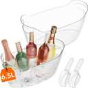 Lifewit 6.5L Ice Bucket for Parties 2 Packs, Portable Drink Bucket for Cocktail Bar, Plastic Champagne Cooler for Beverage/Wine/Beer, Mimosa Bar Supplies Chiller Tub with Scoop 38 x18x20cm/15x7x8"