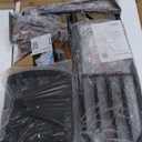 GAOMON Dining Table Set for 4, Glass Top Rectangular Kitchen Table and Upholstered Chairs for 4, 5 Piece Dining Room Table Set with Chamfer Design, for Kitchen Room, Home, Apartment