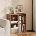 VASAGLE Custos Collection - Bookshelf, Bookcase, Cube Shelf with 4 Compartments, 9.4 x 26 x 26 Inches, Storage Shelf, for Living Room, Home Office, Dining Room, Rustic Brown ULBC476K01