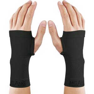 MGANG Wrist Support Sleeves, 1 Pair Wrist Compression Gloves for Unisex, 20-30 mmHg Wrist Brace Support for Carpal Tunnel, RSI, Tendonitis, Sprains, HandInstability, Pain Relief, Black M