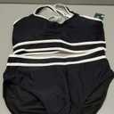 Blooming Jelly Womens High Waist Bikini Sets Sporty Color Block Two Piece Swimsuits Scoop Neck Cheeky Bathing Suits (Large, Black)