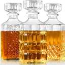 3 Pack Whiskey Decanters, 33.8oz Decanter Set for Men Glass Decanters Creative Presents for Man, Home Bar Decorations (Hyaline)
