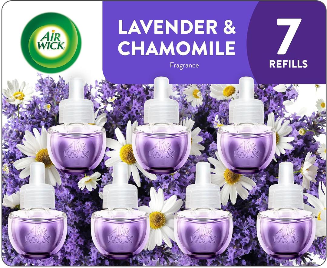 Air Wick Plug in Scented Oil Refill, 7 ct, Lavender & CHAMOMILE, Air Freshener, Essential Oils