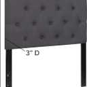 Flash Furniture Cambridge Tufted Upholstered Twin Size Headboard in Dark Gray Fabric,  39.25"W x 3"D x 43.75-56.25"H