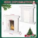 AmazingSpark Christmas Fireplace Cardboard 3D Fake 35.5 x 31.5 x 8 Inch Corrugated Fireplace with Fire Photo Accessories Cardboard Cutout Standup for Christmas Party Background Decor(White)