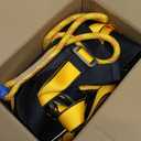 Safety Harness Fall Protection Kit with Shock Absorbing Lanyard, Roofing Work Harnesses Full Body Safety Harness for Construction (Yellow)