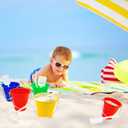 The Dreidel Company Beach Day Playsets, (Pack of 3) 5.25" Sand Bucket Play Set Box Includes, Pail & Shovel Sand Toy for Boys and Girls Birthday Party Favor