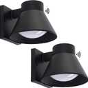 UME 2 Pack LED Outdoor Wall Light Fixtures, Dusk to Dawn Outdoor Wall Lantern, Exterior Waterproof Wall Sconce Light Fixtures, Black Front Porch Lights Wall Mount Lighting