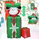 5FT Animated Christmas inflatables Santa Claus Decoration Christmas Blow Up Decor Pop Up Movable with LED Lights Indoor Outdoor Yard Graden Party Holiday Decoration