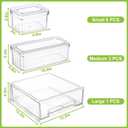 YINGRACE 10 Pack Fridge Organizer Bins, Stackable Refrigerator Organizers and Storage, With a Pull-out Large Drawer, BPA-Free Clear Containers For Fruit, Vegetable, Drinks
