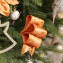 MAYREEL 2.5 Inch Cinnamon Crushed Velvet Ribbon Wired Terracotta Wired Ribbon for Christmas Tree Decorations, Thanksgiving, Fall Autumn Halloween Decor, Gift Wrapping, Wreaths, Topper Bows 10 Yards