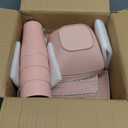 Teivio 16-piece Plastic Wheat Straw Square Dinnerware Set for 4, Unbreakable Dinner Plates, Salad Plates, Snack Bowls, Tumblers 13.5 oz, Dishwasher Safe, Kitchen Dinning RV Essentials, Pink