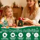 Pipe Cleaners Christmas Tree Ornaments Kit, Pipe Cleaner Craft Set for Holiday Family Activity, Handmade Christmas Hanging Decorations for Car, Wall, Mantels, Bedroom, Classroom, Office (Dark Green)