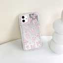 NITITOP Compatible with iPhone 11 Case Cute Mirror Bow Love Heart Pattern for Women Girls Ribbon Design Shockproof Silver Protective Phone Cover - Light Pink Bow