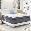 King Size Mattress [Upgraded Strengthen] 14 Inch Firm King Mattress In A Box, Hybrid Mattresses With Gel Memory Foam & Independent Pocket Springs,Pressure Relief, Strong Edge Support,366-Night Trial