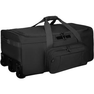 120L 3-Wheel Rolling Duffle Bag - Heavy Duty Military Deployment Bag, Durable Wheeled Duffle Luggage for Travel, Camping & Outdoor Adventures, Medium