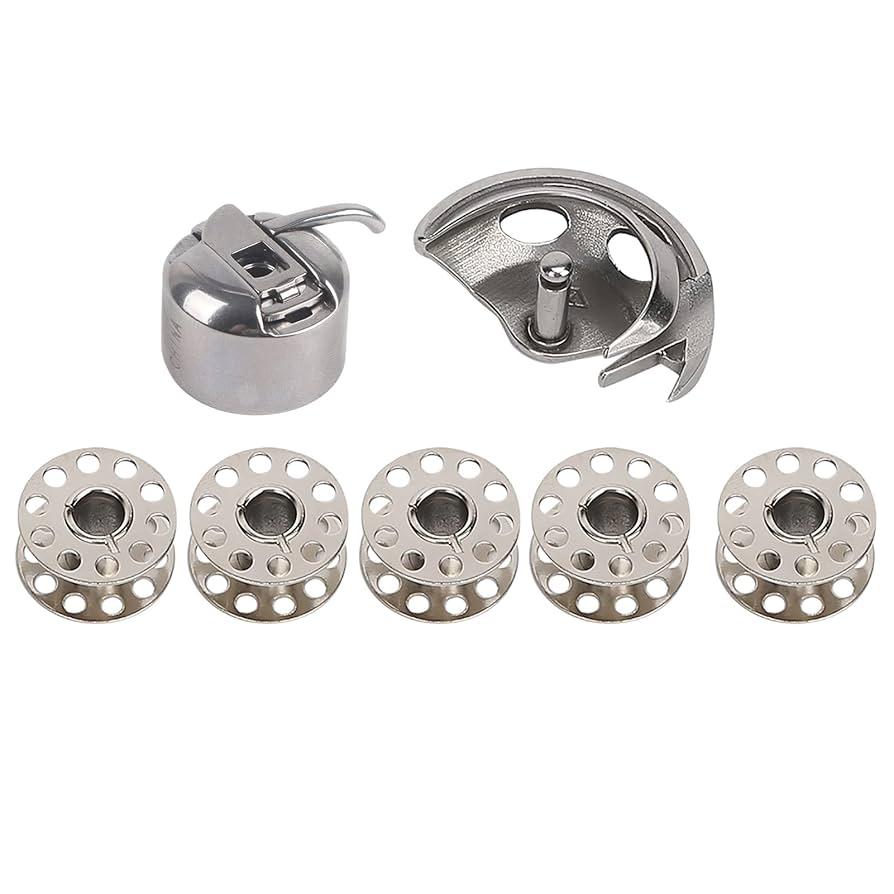 Bobbin Kit, Portable Bobbins with Bobbin Case and Shuttle Hook Complete Sewing Machine Parts Kit for Old Household Sewing Machines