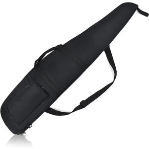 AUMTISC Soft Rifle Case 41/45/49 Padded Shotgun Gun Bag for Storage Scoped Rifles with Zippered Pocket, Detachable Shoulder Sling (Black-52''-Fits Rifles Up To 49'')