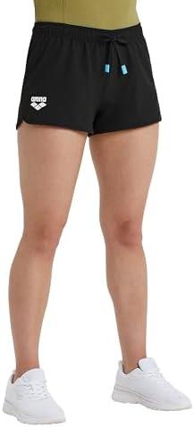 ARENA Women's Team Solid 100% Polyester Athletic Shorts with Side Pockets and Drawstring (Small)