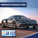 2 x 2 Pack Black License Plate Frames, Stainless Steel License Plate Cover, Matte License Plate Holder Car Accessories with Screw Caps (4 Holes)