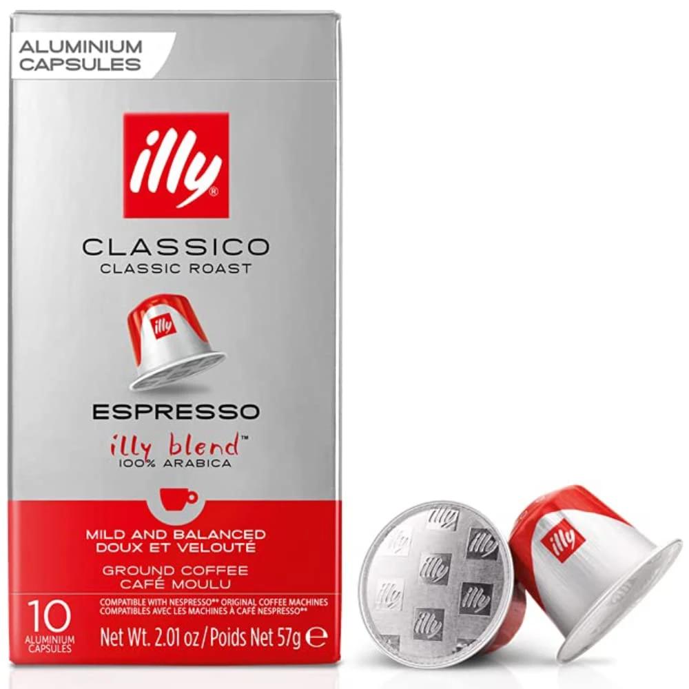 Illy Espresso Single Serve Coffee Compatible Capsules, 100% Arabica Bean Signature Italian Blend, Classico Espresso, 10 Capsules