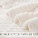 Exclusivo Mezcla Fleece Throw Blanket for Couch, Extra Large Fuzzy Ivory Bed Blankets, Soft Cozy Plush Sofa Throws for All Seasons, 50x70 Inches