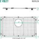 Serene Valley Sink Bottom Grid 24-1/8" X 13-1/8", Rear Drain with Corner Radius 3/16", Sink Protector NDG2413R