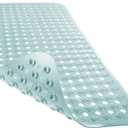 Yimobra Non Slip Bath Mat, Super Strong Suction Cups,34.5"x15.5"Long Tub Mat with Drain Holes, Machine Washable Fast Draining Shower Mats, Bathroom Essentials,Mint Green