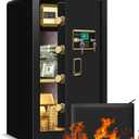 6.2 Cub Extra Large Home Safes Water and Fireproof, Fire proof Safes for Home Use, Digital Personal Safe With Hidden Compartment, Document Bag and Separate Lock Box (27.56"H x 16.93"W x 14.17"D)