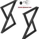 MBQQ 2 Pcs Triangle Table Legs - Heavy Duty Metal, Rustic Decor, Industrial Modern, DIY Cast Iron Bench Legs (H28'xW24')