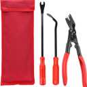 2025 New Panel Clip Removal Pliers 3-Piece Set,Clip Removal Pliers, Panel Clip Removal Tool Plier, 2 in 1 Car Trim Clip Removal, For Automotive Door Panel, Upholstery, Dashboard (Red)