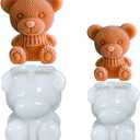 Ice Cube Mold Trays, 3D Teddy Bear Ice Cube Mold,Bear Silicone Molds, Bear Ice Mold, Teddy Bear Ice Cube Mold, Ice Cube for Coffee, Milk, Tea, Candy Gummy Fondant, Cake Baking (2 Sizes)