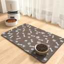 Pet Feeding Mat-Absorbent Dog Food Mat-Dog Mat for Food and Water-No Stains Quick Dry Dog Water Dispenser Mat-Pet Supplies-Dog Placemat Dog Water Bowl for Messy Drinkers (14"x22", Brown)