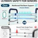 HOMENURSE Toilet Safety Rails for Seniors (350 lb), Adjustable Height & Width Toilet Safety Frame for Elderly, Disabled, Foldable Handicap Toilet Handles with Suction Cups, Fits Most Toilets